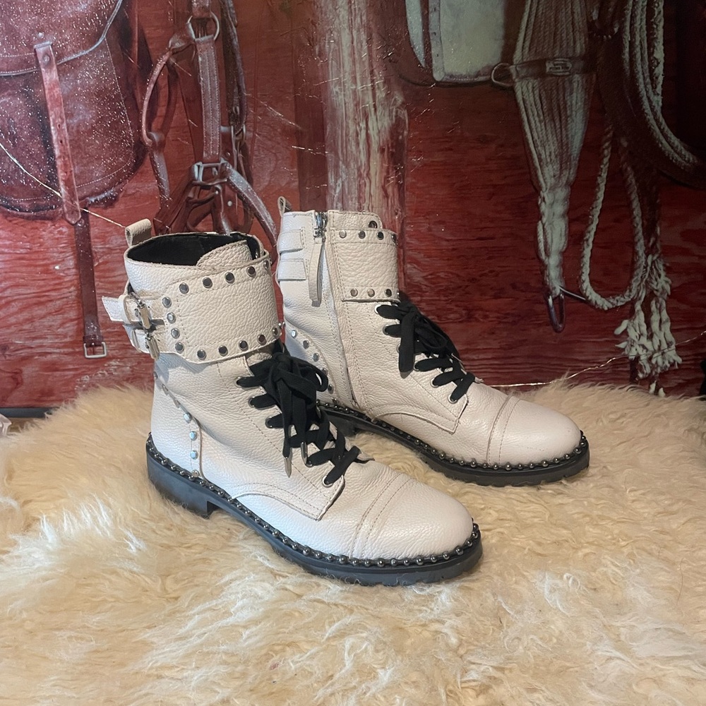 New Sam Edelman white leather boots